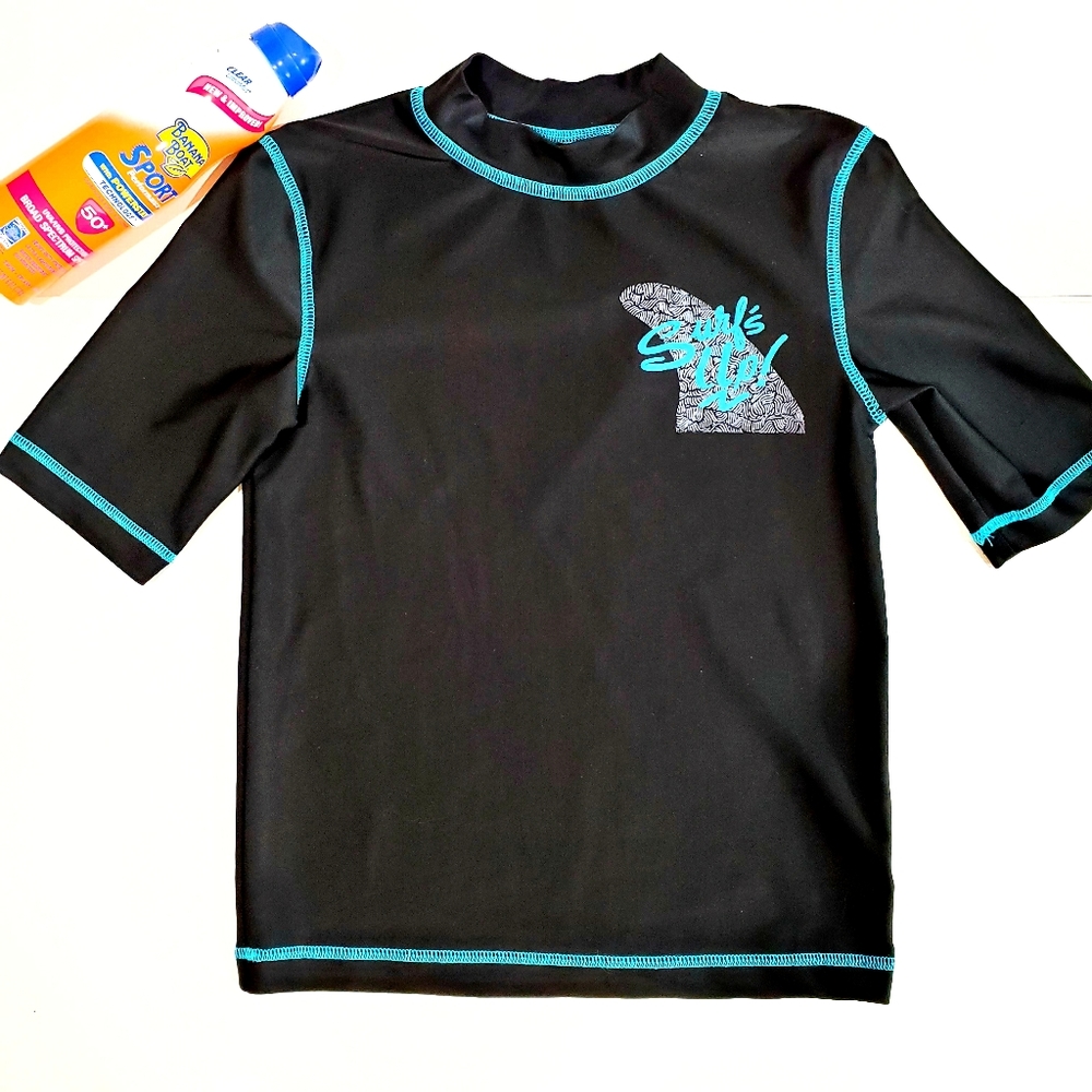 Cherokee Black Swim Top Size S 6-7 Kid